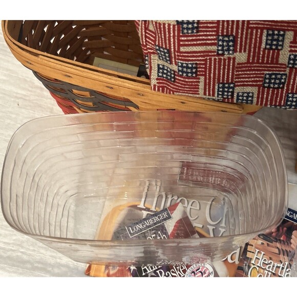 Longaberger 1998 Collector Club 25th Anniversary American Flag Baskets Set of 2 - Picture 11 of 12